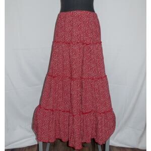 Brandy Melville Red Floral Maxi Skirt
